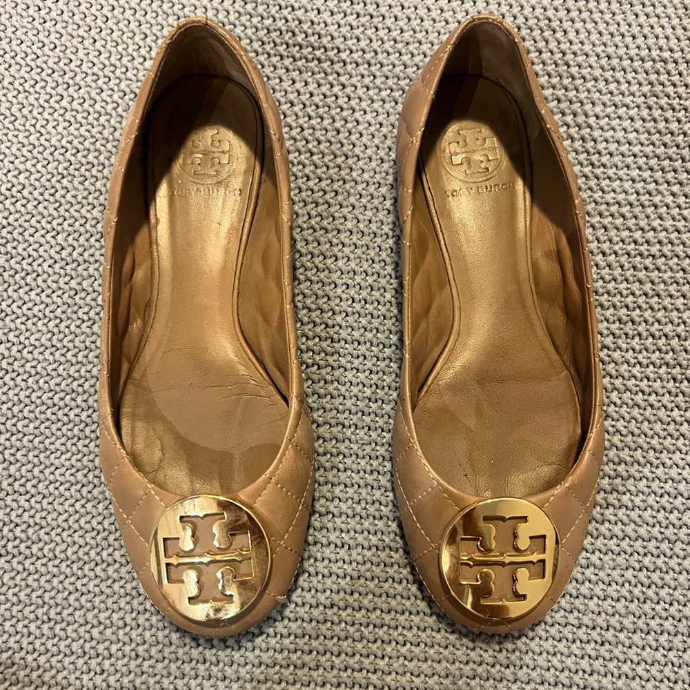 Tory Butch Tan Ballet Flats